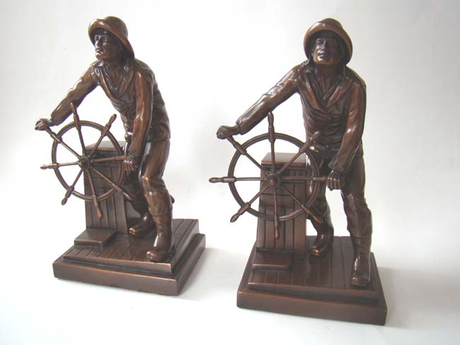 An extremely fine and early pair of GLOUCESTER FISHERMAN bookends made by Jennings Brothers circa 1926